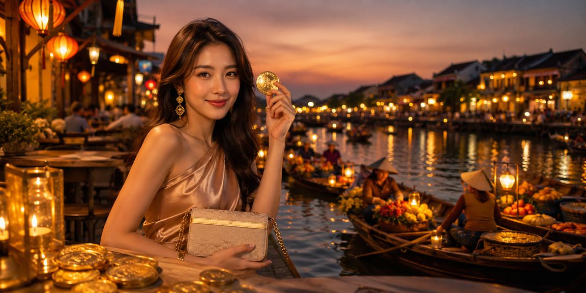 Người dùng thư giãn tại Hội An bên ly cà phê – cân bằng giữa giải trí và cuộc sống